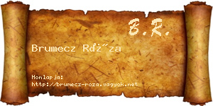 Brumecz Róza névjegykártya